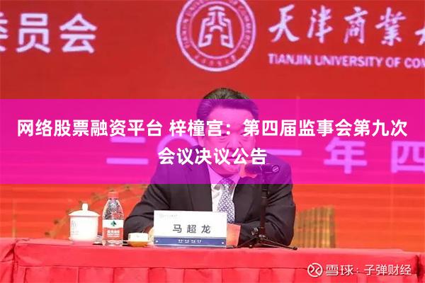网络股票融资平台 梓橦宫：第四届监事会第九次会议决议公告