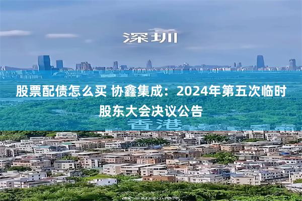 股票配债怎么买 协鑫集成：2024年第五次临时股东大会决议公告