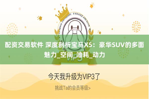 配资交易软件 深度剖析宝马X5：豪华SUV的多面魅力_空间_油耗_动力