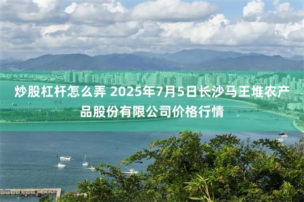 炒股杠杆怎么弄 2025年7月5日长沙马王堆农产品股份有限公司价格行情