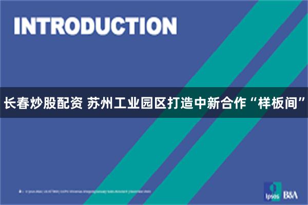 长春炒股配资 苏州工业园区打造中新合作“样板间”